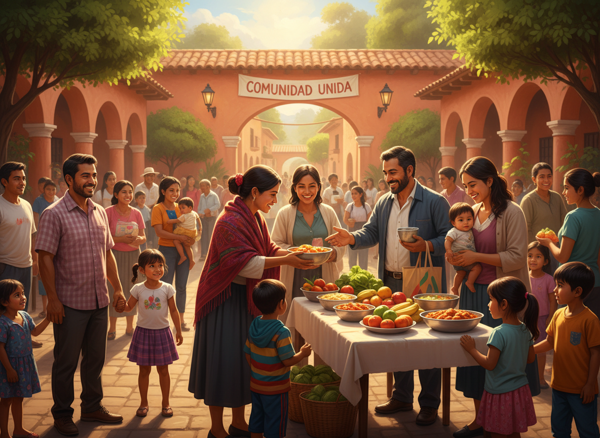 Volunteers from Fundación Mano Amiga supporting families